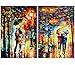 Topus 2 Packs DIY 5D Diamond Painting Set Full Drill Diamond Painting Wall Stickers for Living Room (Romantic Night)