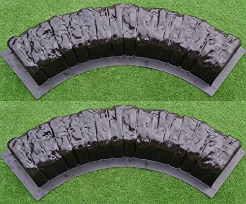 2 pcs ROUND EDGE STONE CONCRETE MOLDS Log Edging Border Mould ABS Plastic #BR11