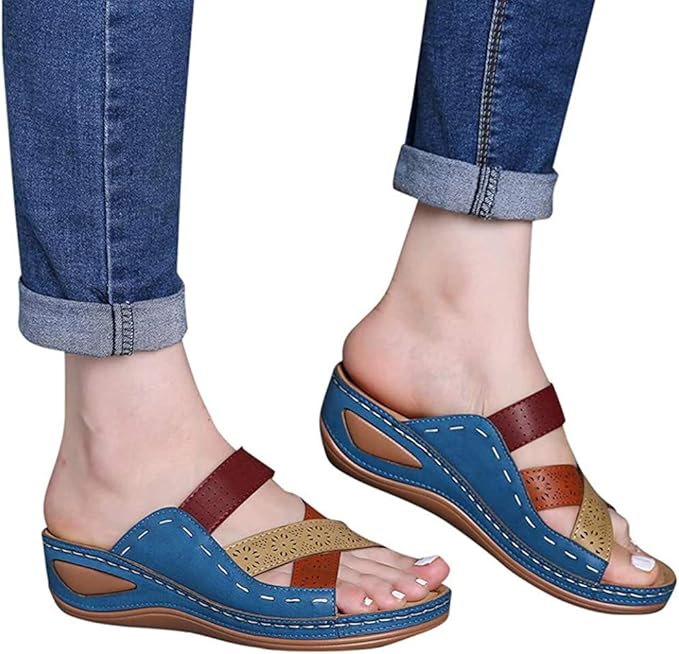 Amazon.com: ALOVEWE 2020 Fashion Women Orthopedic Open Toe Sandals, Soft Leather Cross Strap 