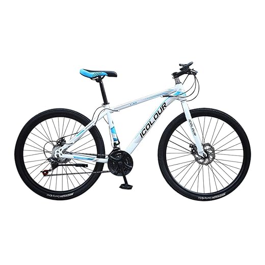 Honestyivan Mountain Bikes, 26-inch Wheels Mountain Trail Bike, 6-Spoke 24-Speed Gears Carbon Steel Full Suspension MTB Bikes with Dual Disc Brakes, Road Bicycle for Adult Teens Office Worker Students