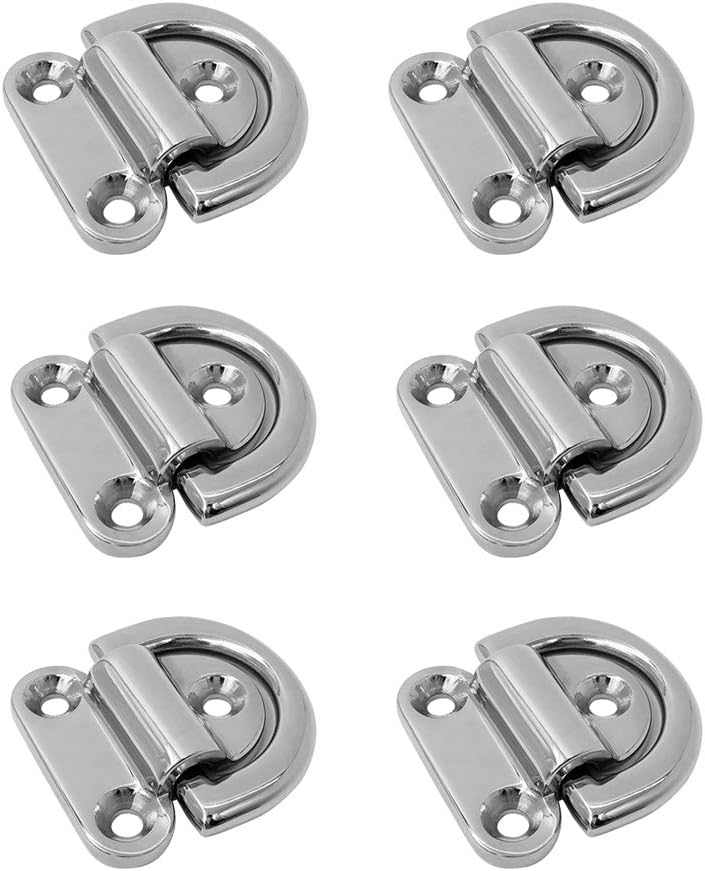 Homyl 6x 316 Stainless Steel D Ring Tie Downs Marine Cargo Trailer