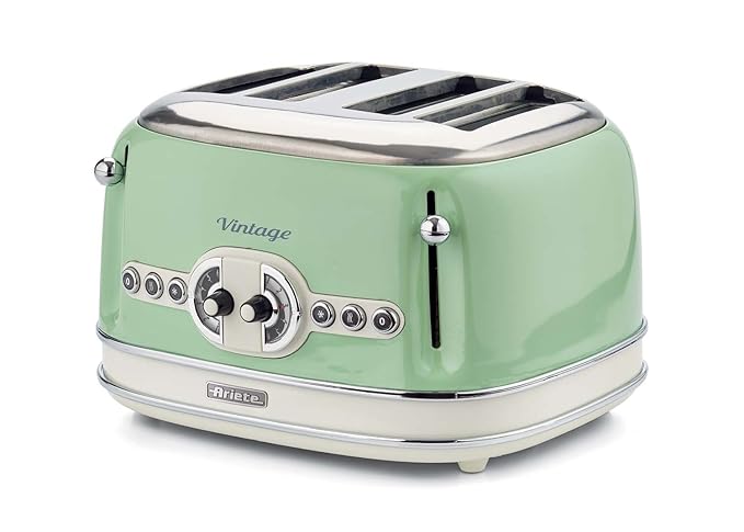 Ariete 0156GR 156/1-Tostadora de Pan, 1600 W, Verde Pastel