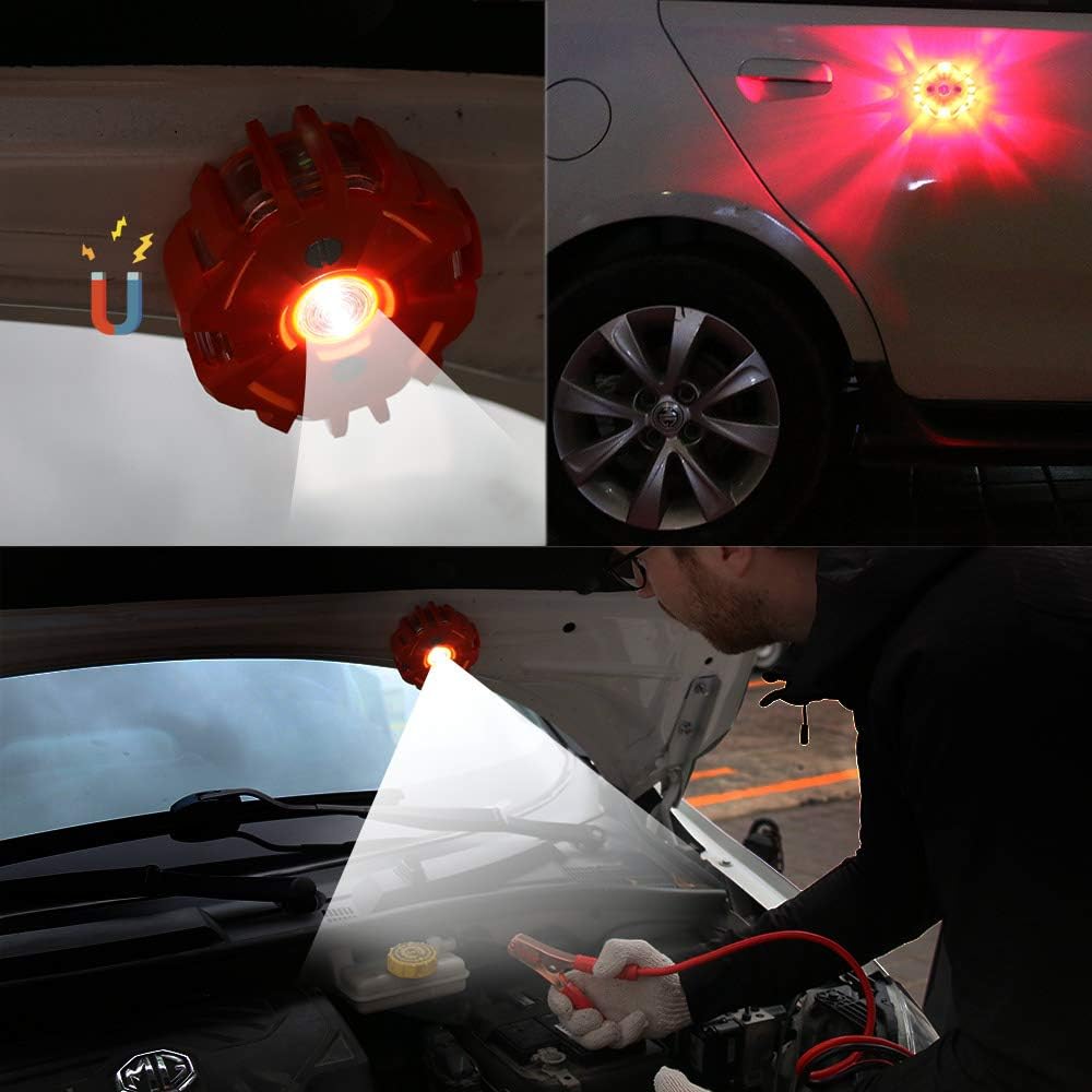 NoOne Car Safety Kit, Multi Functional Roadside Assistance Emergency Kits- First Aid Kit, Jumper Cables, LED Warning Light, Orange Strong Bag, Work Gloves, Tools: Automotive