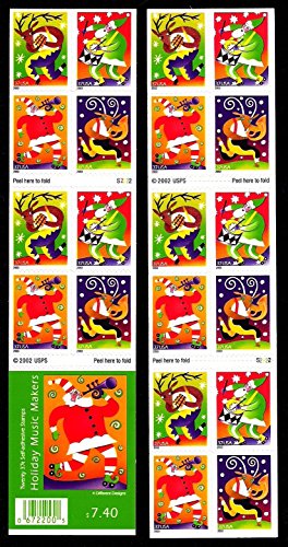 Holiday Music Makers Complete Booklet of 20 37 Stamps Scott 3824b