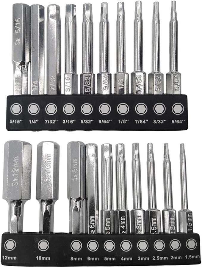 Wolfride 20pcs Allen Head Screwdriver Bit Set 1/4 Inch Shank Allen Head