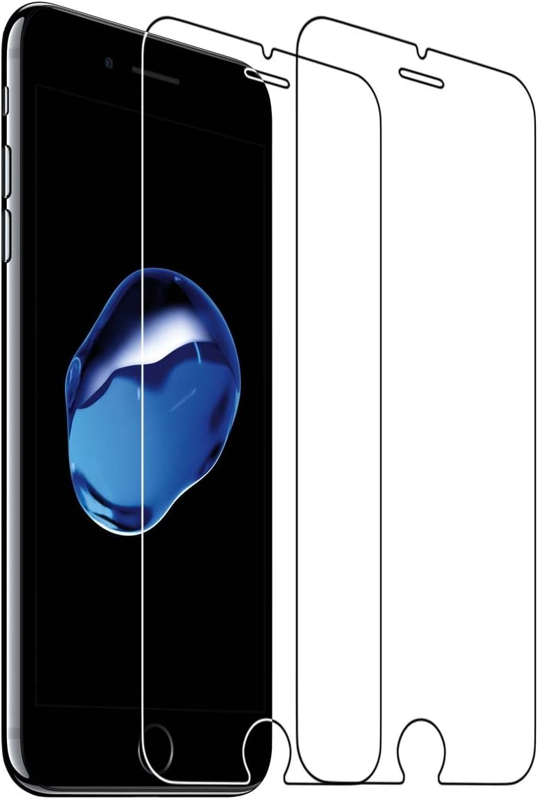 iPhone 7 Plus, iPhone 8 plus Glass Protector Case Friendly Anti-Dust Slim 3D Touch Compatible Free Bubble Tempered Glass Screen Protectors for Mobile Phone【2 pack】