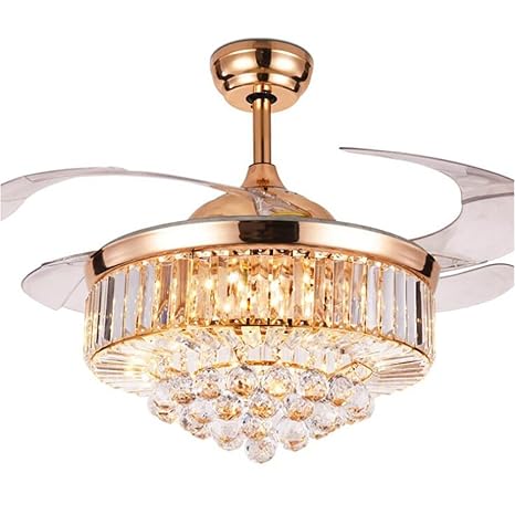 Toym Uk 42 Inch European Led Crystal Ceiling Fan Light Stealth Fan