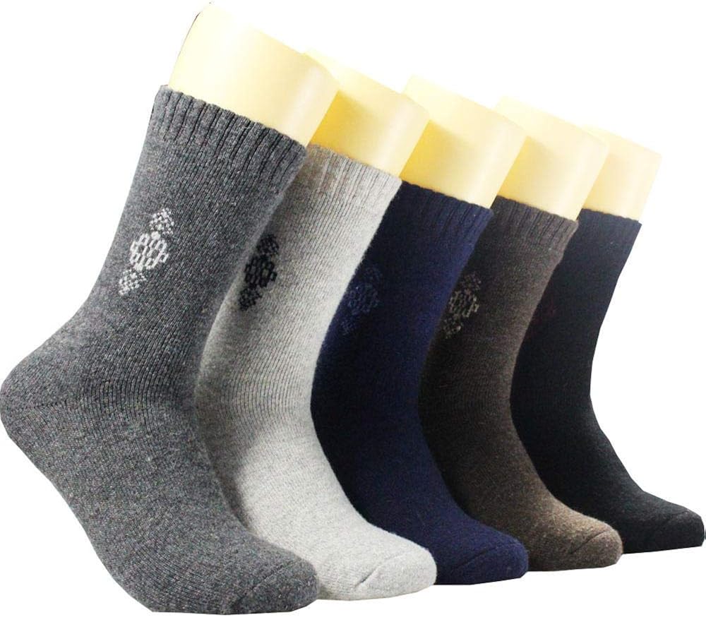 5 Pairs of Mens Thick & Warm Wool Socks(Size UK 712 EU 4046.5)Mixed