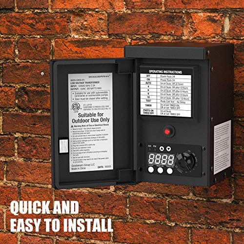 GOODSMANN 300W Low Voltage Transformer, with Timer, Photo ...