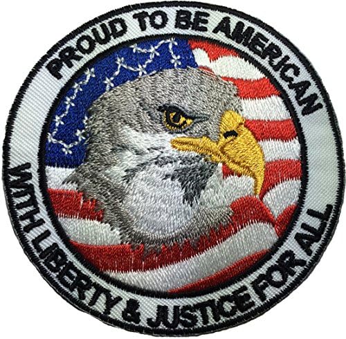 Proud to be American flag patch size 7.5cm biker heavy metal Logo Jacket Vest shirt hat blanket backpack T shirt Patches Embroidered Appliques Symbol Badge Cloth Sign Costume Gift