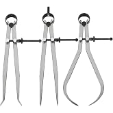 Acrux7 3Pcs 8 Inch Long Spring Caliper Set, Carbon Steel Outside Divider Caliper Compass, Calipers Measuring Tool for Wood Turning Lathe Projects