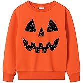 TBBCWWQY Toddler Boy Girl Halloween T-Shirt Kids Pumpkin Face Stripe Patchwork Long Sleeve Shirts Outfit 2-3 Years