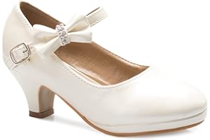 Olivia K Girls Bow Mary Jane Kitten Heel Pumps (Toddler/Little Girl)