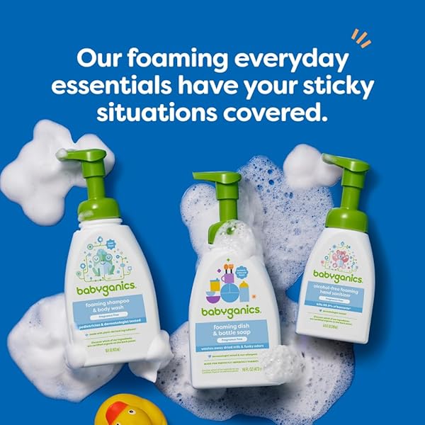 BABYGANICS FOAMING DISH SOAP, PUMP BOTTLE, FRAGRANCE FREE, 16 OZ.