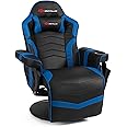 Goplus Massage Gaming Chair, Racing Style Gaming Recliner w/Adjustable Backrest and Footrest, Ergonomic High Back PU Leather Computer Office Chair Swivel Game Chair w/Cup Holder and Side Pouch