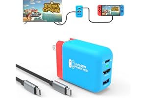 TreasLin Switch Dock Charger 65W TV Dock Adapter for Switch OLED Portable Dock for Switch TV Dock 4K 60Hz USB C 3.1 Power Supply Dock for Swtich, Compatible with Steam Deck ROG Ally, Blue