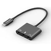 Cubilux USB C to 3.5mm Adapter for Live Streaming/Recording, USB C to TRRS Microphone Splitter for Laptop, Recording Adapter with Line-in &amp; Mic-in &amp; 3.5 Headphone Out-Suitable for Laptop/PC