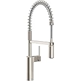 Moen Inara Stainless Spring Pulldown Kitchen Faucet with Pre-Rinse and Power Boost, Modern Kitchen Faucet, One-Handle Easy Installation, Spot Resist Finish, 87863SRS