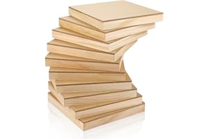 FSWCCK 10 Pack 6x6 Wood Panel Boards, Unfinished Blank Wooden Canvas Cradled Painting Panel Boards for Crafts, Painting Canvas, DIY Art Projects, Pouring, Arts Use with Oils, Acrylics