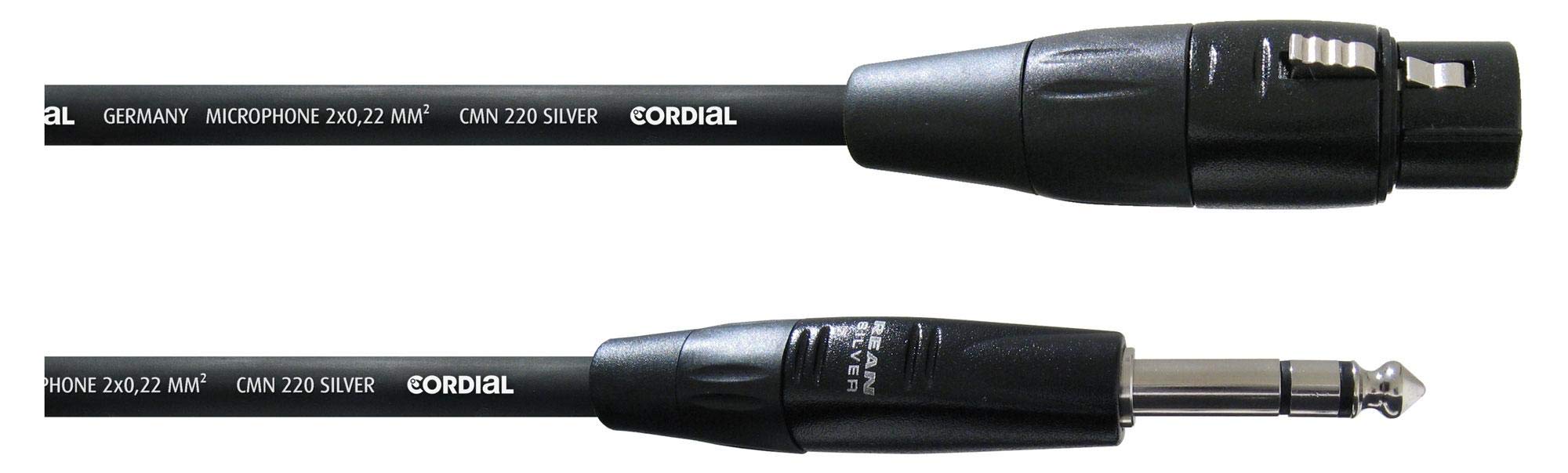 Cordial FV Symmetrical Jack Connection Cable (XLR Female/Jack 6.3 mm Stereo) CIM 0,6 FV