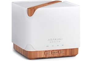 ASAKUKI Essential Oil Diffuser, Multifunctional Ultrasonic Aromatherapy Fragrant Oil Vaporizer Humidifier with Timer, Auto-Of