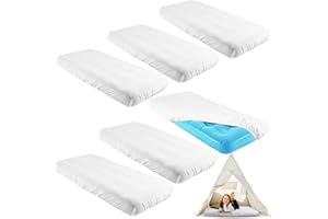 Breling Kids Air Mattress Fitted Sheets Compatible with Intex Cozy Kidz (Sheet Only) Toddler Inflatable Mattress Sheets for Kids Sleepover Party Travel Camping Airbed(White,6 Pcs)