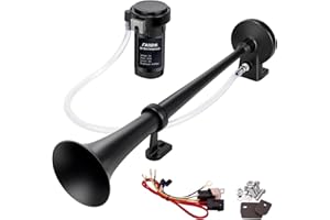 FARBIN Train Horn for Truck 12V 150 db Air Horn for Car Super Loud 18" Single Trumpet Truck Horn with Compressor and Wire Har