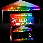 Brightz CanopyBrightz Color Changing LED Canopy Lights, 40 ft | String lights with 60 LEDs, cut-to-size; battery powered; for pop up canopy, camping, tailgating &amp; patio