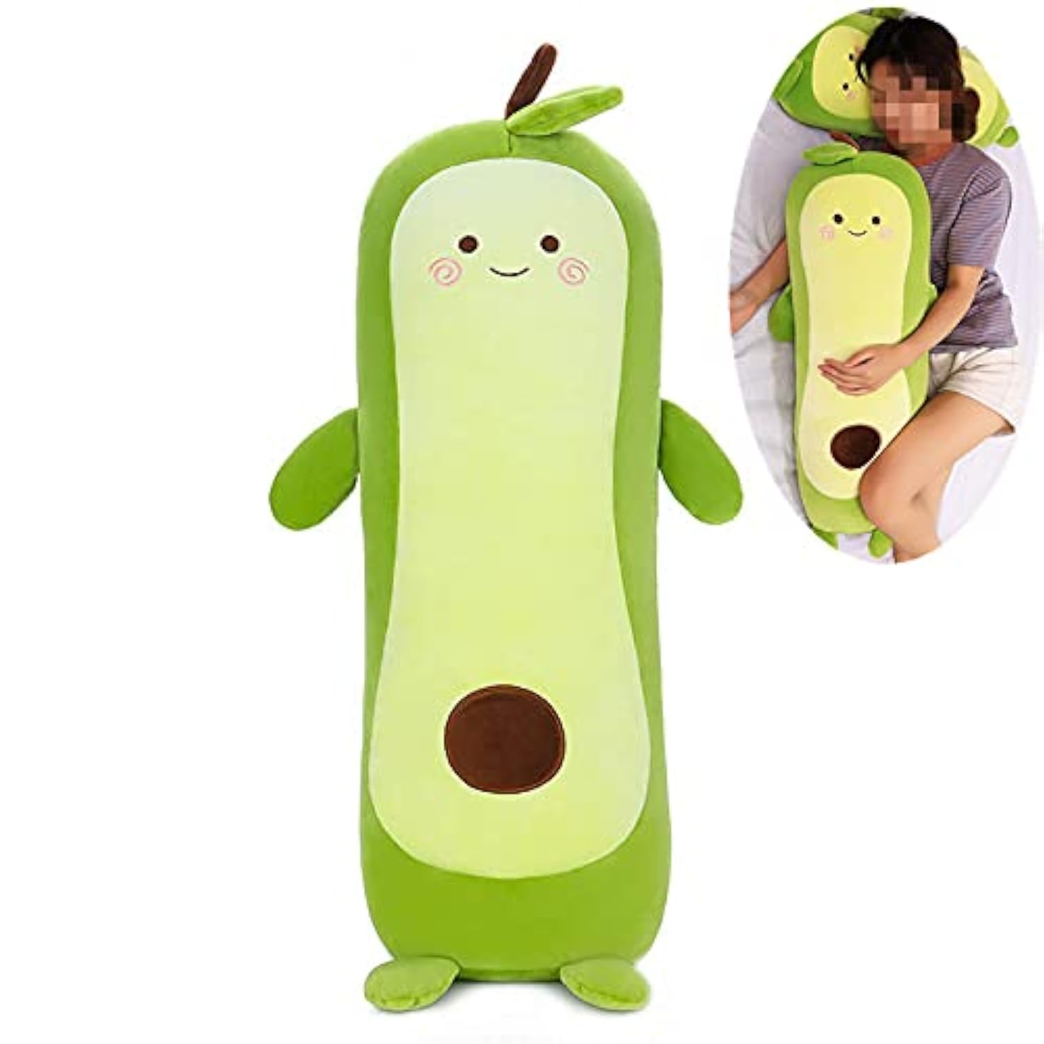 Tikwisdom Avocado, crocodile pear, green avocado, simulation avocado plush toy doll sleeping pillow, doll, pillow, toy cushion (Long clause 90cm)