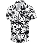 AINIKO Men's Short Sleeve Hawaiian Shirt Quick Dry Loose Fit, Floral Print Tropical Cruise Beach Button Down Graffiti Aloha