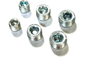 The Stop Shop Steel Plugs for Inverted Flare, 3/8"-24, 9/16"-18, 1/2"-20 (2 of Each Size)