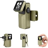 OLIGHT Oclip 2 Ultra EDC Rechargeable Flashlight Clip Light, Olive Green | 115-Degree Tilt, 360-Degree Clip, 580 Lumens, White LED, Red, UV Light, Dual Magnets, OAL, Camping, Work, Inspection, Repair