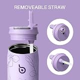 BOTTLE BOTTLE 32 oz Insulated Stainless Steel Bottle with Straw Purple Bloom view 6