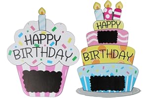 hobbyme 2Pcs Colorful Personalized Name Hanging Welcome Decor - Cupcake Design Happy Birthday Hanger for Birthday & Anniversary