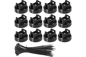 QUEATHER 12 Pcs Magnetic Cable Tie Mount Kit – Heavy Duty Magnetic Wire Holders and Zip Tie Clips, Strong Magnet Base Cable Organizers for Cord Management in Home, Office, Workshop, Network & Vehicle Wiring
