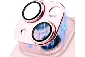 MONASAY Camera Lens Protector compatible for iPhone 15/iPhone 15 Plus[Strong Adhesion][Scratch Resistant] Full Coverage Matte Metal Tempered Glass Camera Cover Film, Pink