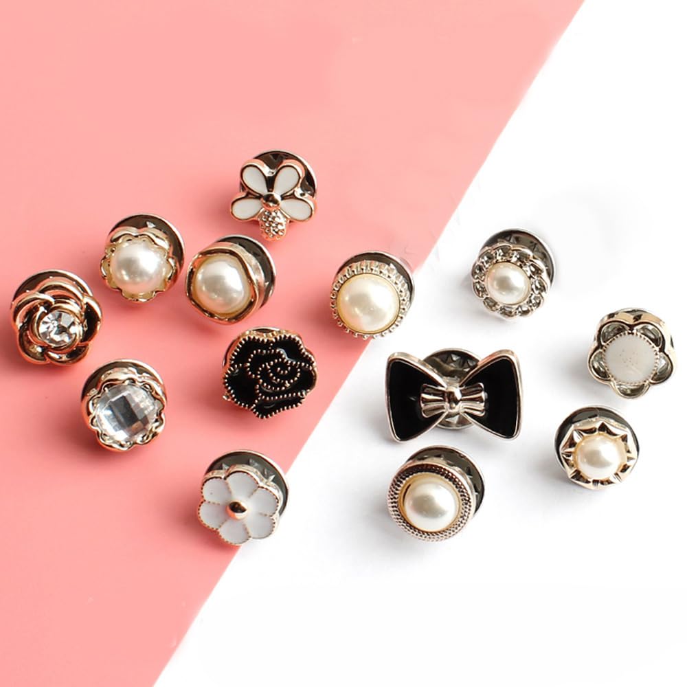 Women Shirt Brooch Pins 20Pcs Mini Cover Up Enamel Safety Lapel Pins Buttons Sweater Shawl Clips for Coat Dress Clothes Decoration