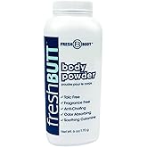 Fresh Butt Body Powder for Men &amp; Women - Talc-Free with Calamine for Friction Fighting, Anti-Chafing, Anti-Itch, Odor &amp; Sweat Absorbing, Unscented, 6oz