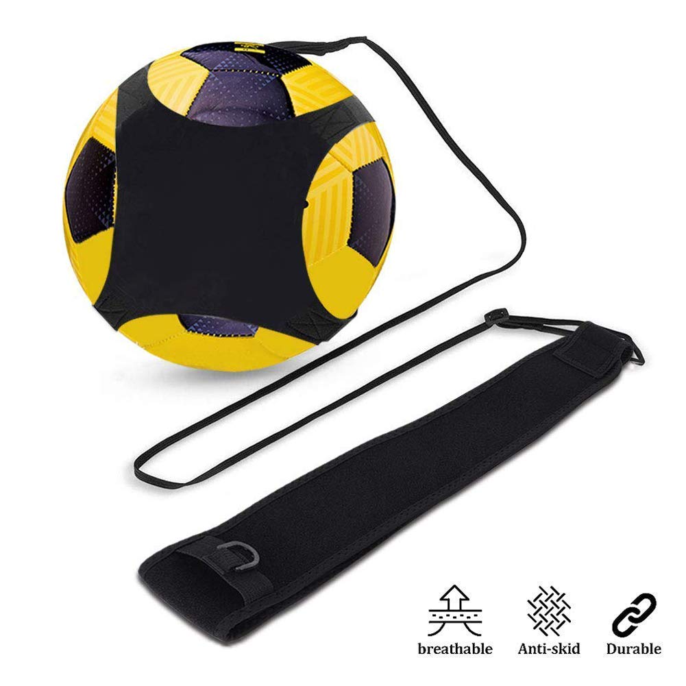 DOACT Football Kick Trainer Equipment, Solo Soccer Training Aid for Kids and Adults, Hand Free Practice Belt, Adjustable Waist Belt with Elastic Rope, Sports Skill Improvement, Fits Ball Size 3 4 5
