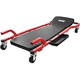VEVOR Mechanic Garage Creeper, 44-Inch, 300 lbs Capacity Automotive Rolling Creeper with 6 Casters Adjustable Cushioned Headr