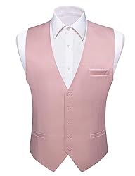 Barry.Wang Mens Pink Suit Vest Formal/Leisure