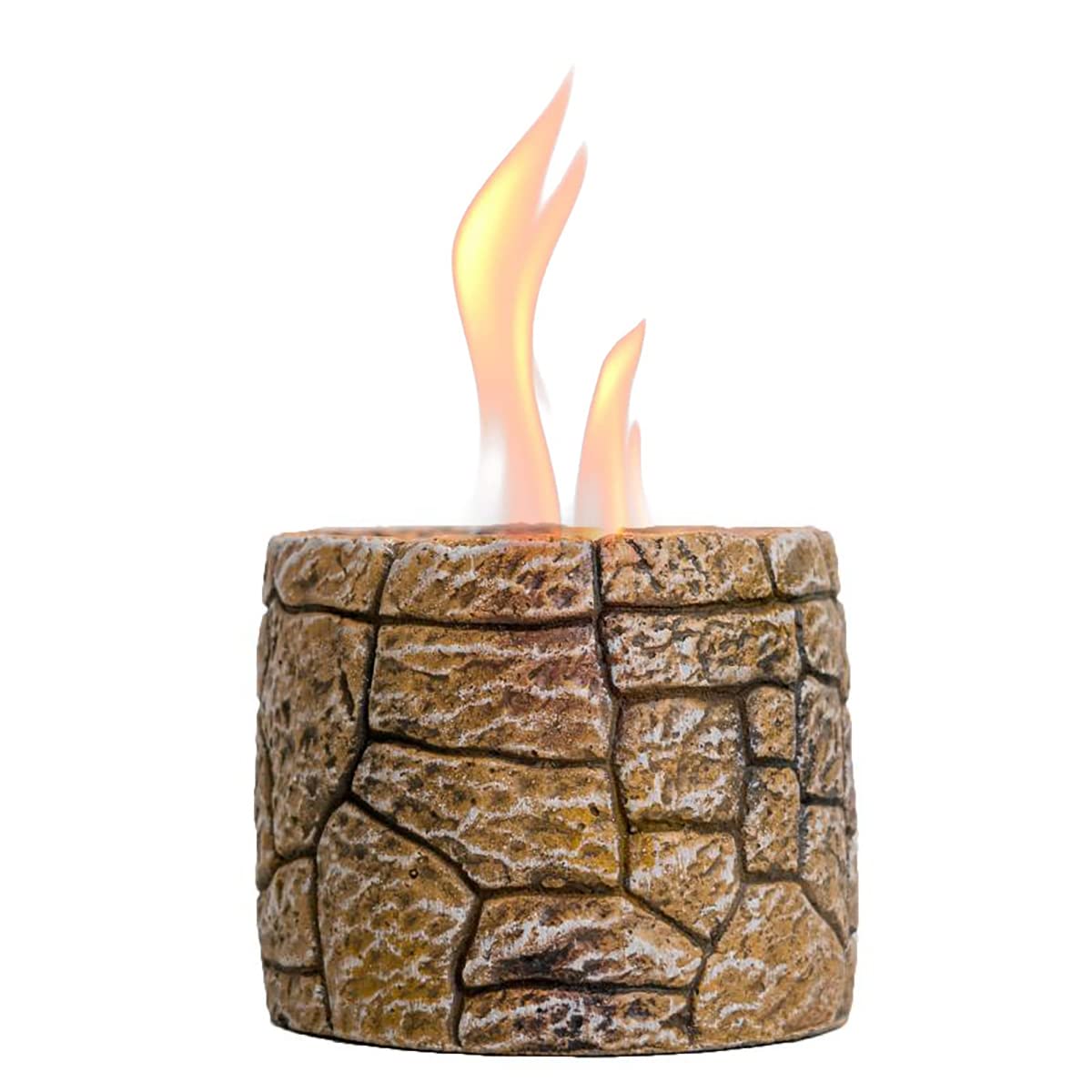 Photo 1 of Table Top Fire Pit Bowl - Stone Effect Tabletop Fireplace Indoor Outdoor Decor Portable Concrete Rubbing Alcohol Burner Smores Maker for Patio Balcony with Extinguisher