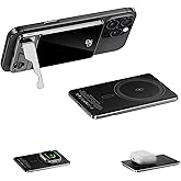 for Magsafe Portable Charger 10000mAh 20W PD Fast Charging Foldable Stand & LED Display Magnetic Power Bank,Built-in USB-C Cable Battery Pack Compatible for iPhone 17/16/15/14/13/12 Series (10000mAh)