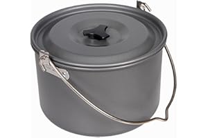 Aluminum Alloy Camping Hanging Pot with Lid Lifter Handle Lightweight 4200ml Portable Pot for Camping Cooking Hiking Picnic