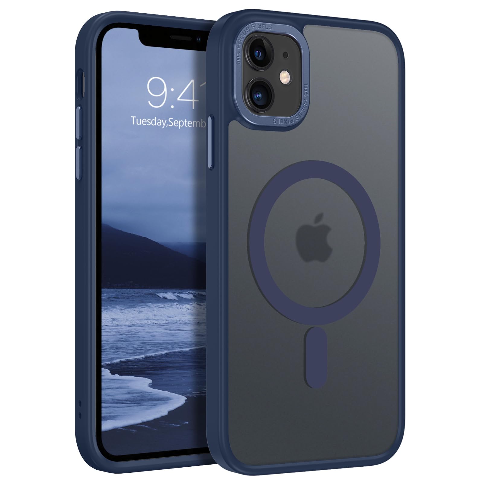 BENTOBEN for iPhone 11 Phone Case, Phone case iPhone 11 Magnetic Case [Compatible with Mag Safe] Translucent Matte Slim Shockproof Anti-Fingerprint Protective Cover for iPhone 11 6.1’’Deep Blue