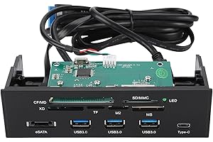 Luqeeg Internal Card Reader Dashboard PC Front Panel with USB 3.0 Interface and 6 Card Slots for Efficient Data Transfer and 