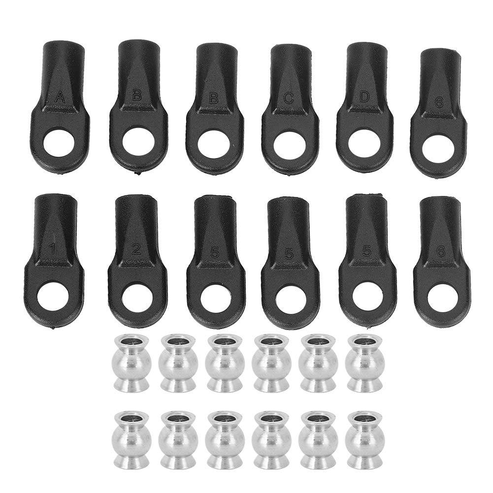 Tbest RC Car Rod End, Rod Ends 12pcs with Hollow Balls RC Car Part for 1/10 E-REVO revo