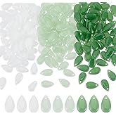 HOBBIESAY 3 Colors 180Pcs Teardrop Glass Beads 14mm Crystal Water Drop Beads Charms Green Loose Spacer Beads for DIY Bracelets Earring Necklace Jewelry Making,Hole:1.2mm