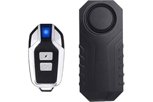 HONETEEK 113dB Bike Anti-Theft Alarm with Remote, Waterproof Bicycle Security Triggered Vibration Sensor, Battery Operated Motorcycle Accessories, Wireless Siren for E-Bike, Scooter, Door, Windows