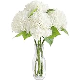 Floroom 4 Pcs Real Touch Ivory White Hydrangea Artificial Flowers, 20" Full Faux Hydrangea Flowers Fake Flowers for Home Decor Party Floral Arrangements Wedding Bouquets Centerpieces Decorations